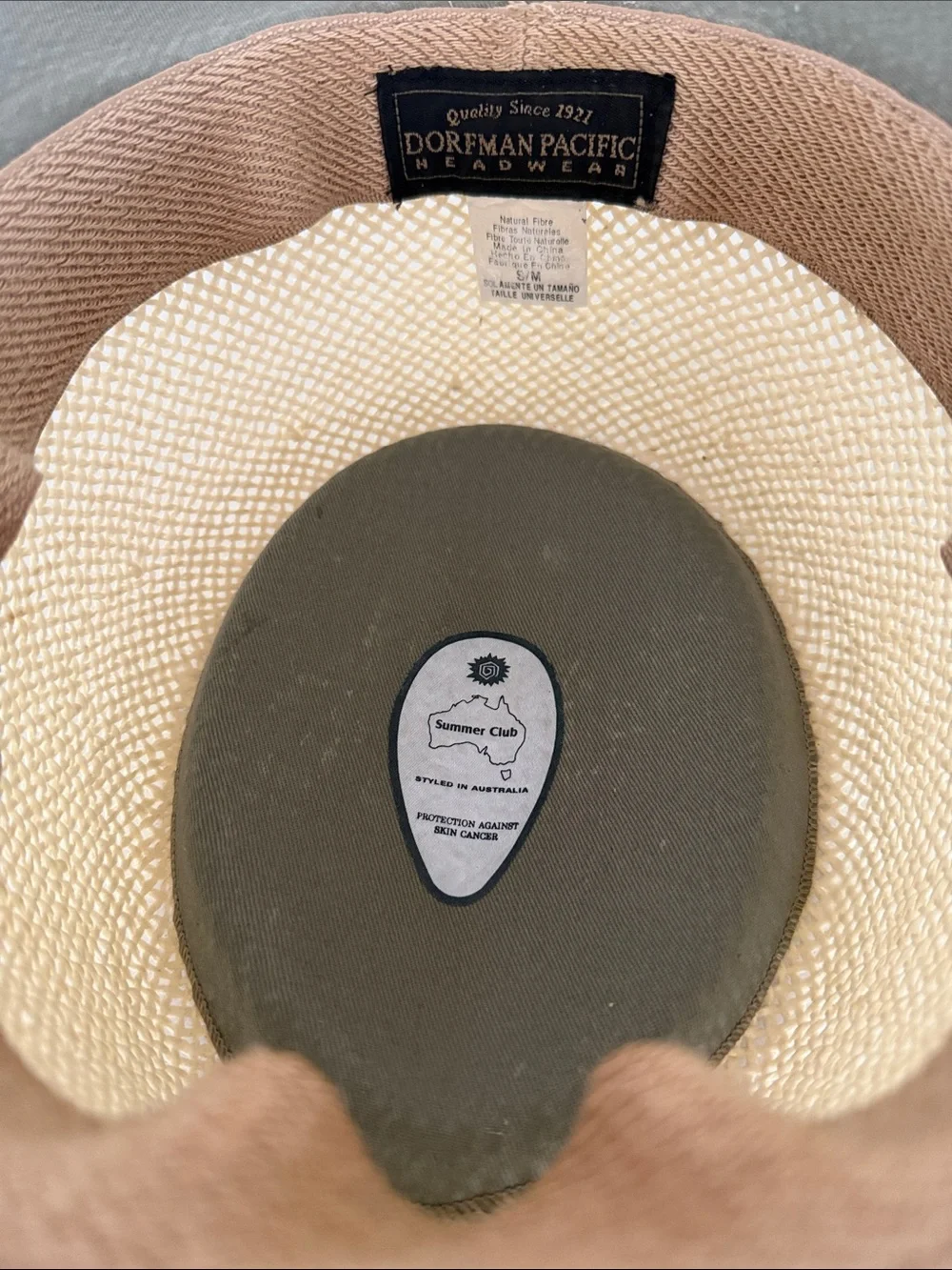 Dorfman Pacific Men's Cream Straw Fedora with Decorative Band